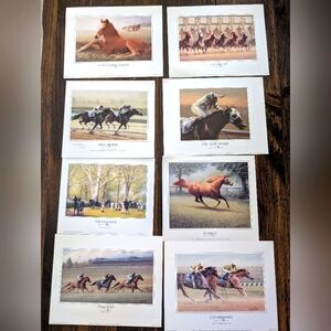 Equestrian Art Print Collection Set of 8 small prints. NEW